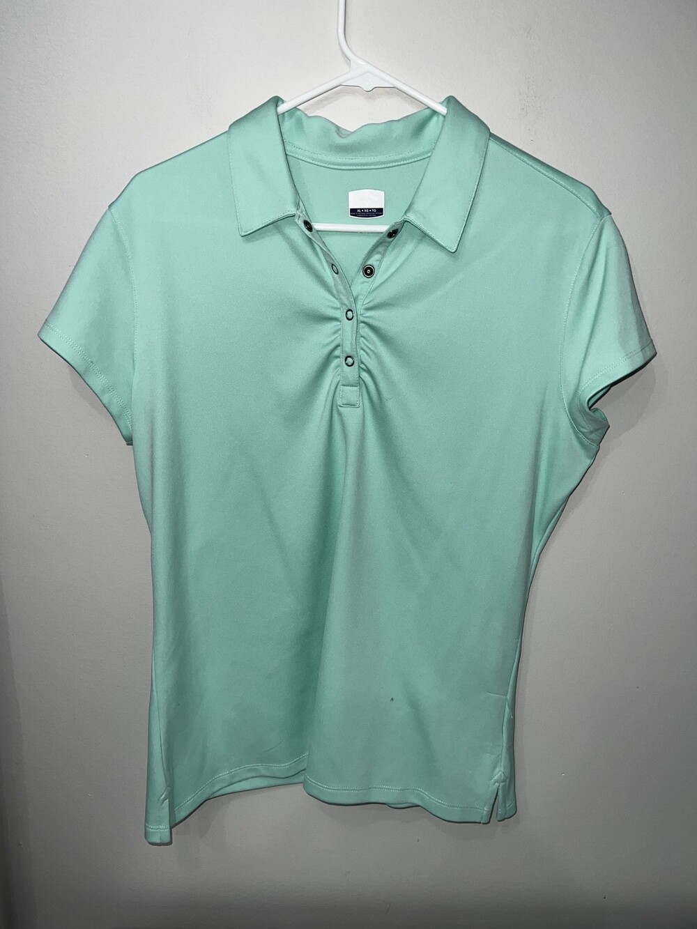 Callaway Women`s Sea Foam Green Golf Polo Shirt Short Sleeve Sz. XL
